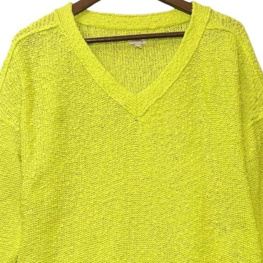 Pilcro Anthropologie Womens Textured Sweater S Yellow Neon Slouchy Oversized - Picture 4 of 7